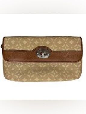 Fossil Marlow Signature wristlet jacquard canvas signature diamond pattern